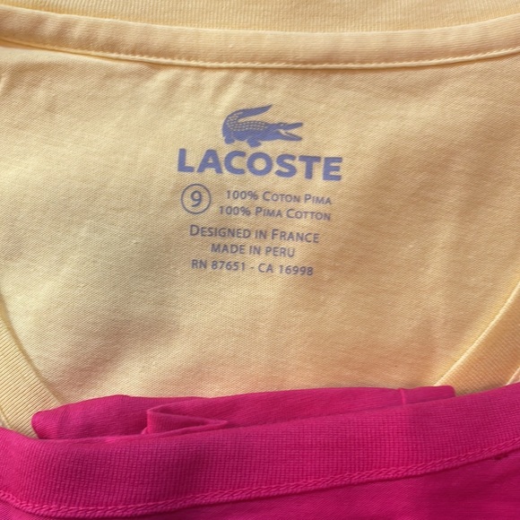 Lacoste Lot of T-shirts. Sizes between 8 and 9. Short sleeve. - Picture 4 of 7